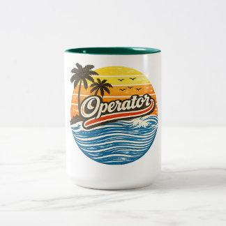 Operator Retro Sunset Design Två-Tonad Mugg