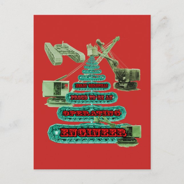 OPERATÖRER INGENJÖR CRANE I god jul Helg Vykort (Framsida)