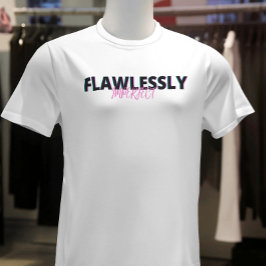 Operfekt kvinnlig rosa- och svartvitt, kvinnlig ma t shirt
