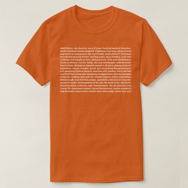 Operfekt List Lyric Tribute-design T Shirt (Design framsida)