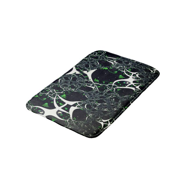 Operfekta vita frakturer på svart utrymme, av trik badrumsmatta (Vinklad)