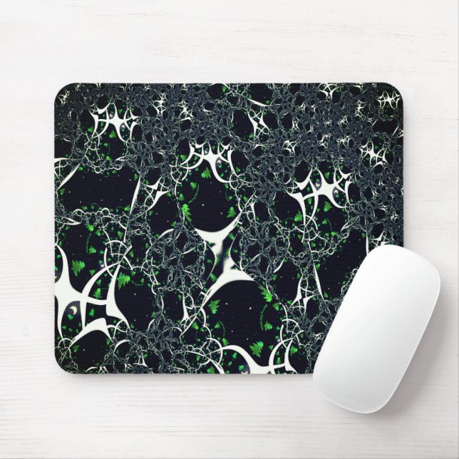 Operfekta vita frakturer på svart utrymme, av trik musmatta (Med mus)