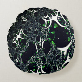 Operfekta vita frakturer på svart utrymme, av trik rund kudde