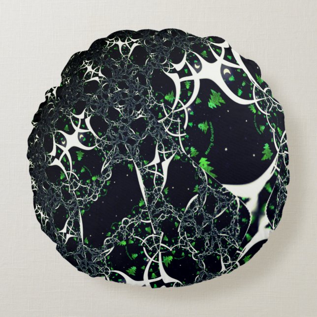 Operfekta vita frakturer på svart utrymme, av trik rund kudde (Framsidan)