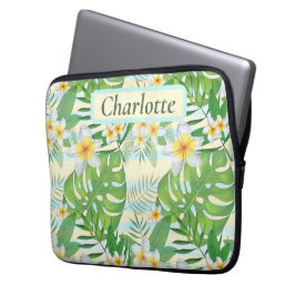 Öpersonligade öblommor och Monstera-blad Laptop Fodral