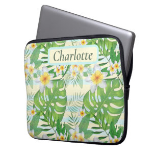 Öpersonligade öblommor och Monstera-blad Laptop Fodral