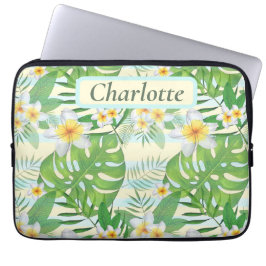 Öpersonligade öblommor och Monstera-blad Laptop Fodral
