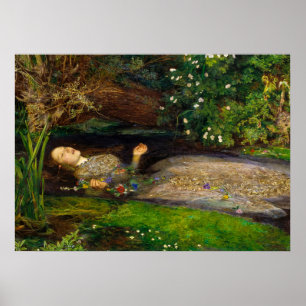 Ophelia, 1851 av John Everett Millais Poster