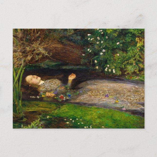 Ophelia, 1851 av John Everett Millais Vykort (Framsida)