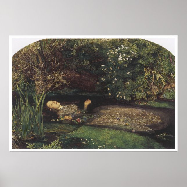 Ophelia, 1852, John Everett Millais Poster (Framsidan)