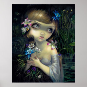 Ophelia ART PRINT Porträtt i Ophelia gothic Poster