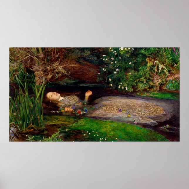 Ophelia av John Everett Millais (1851) Poster (Framsidan)