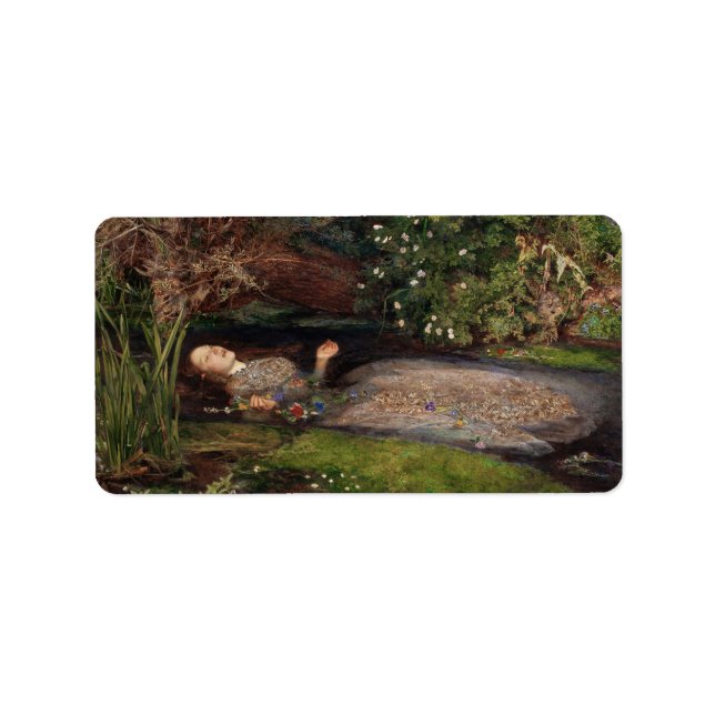 Ophelia av John Everett Millais Adressetikett (Framsidan)