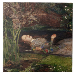 Ophelia av John Everett Millais Kakelplatta