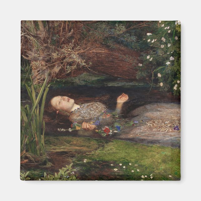Ophelia av John Everett Millais Magnet (Framsidan)