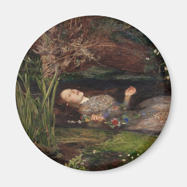 Ophelia av John Everett Millais Magnet (Framsidan)