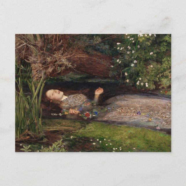 Ophelia av John Everett Millais Vykort (Framsida)