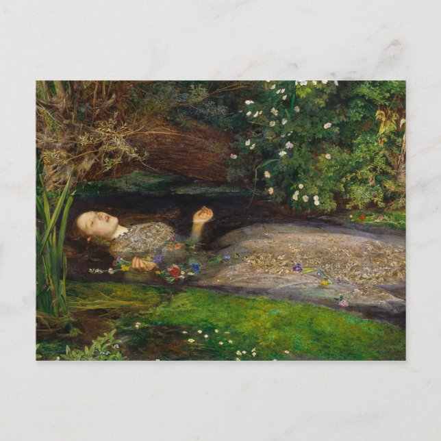 Ophelia av John Everett Millais Vykort (Framsida)