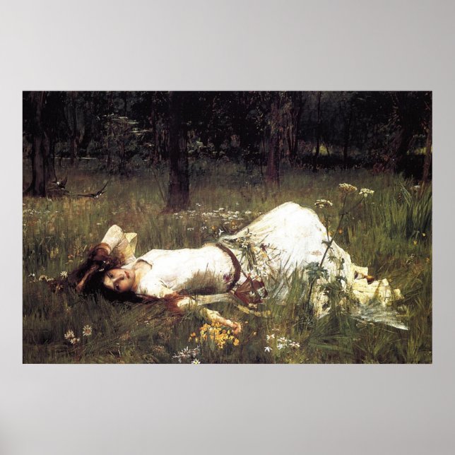Ophelia, av John William Waterhouse, 1889 Poster (Framsidan)