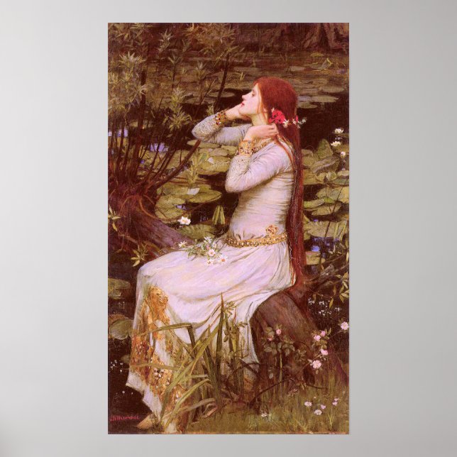 Ophelia av John William Waterhouse Poster (Framsidan)