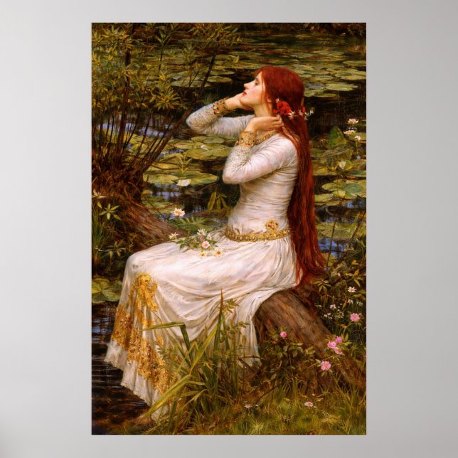Ophelia av John William Waterhouse Poster (Framsidan)
