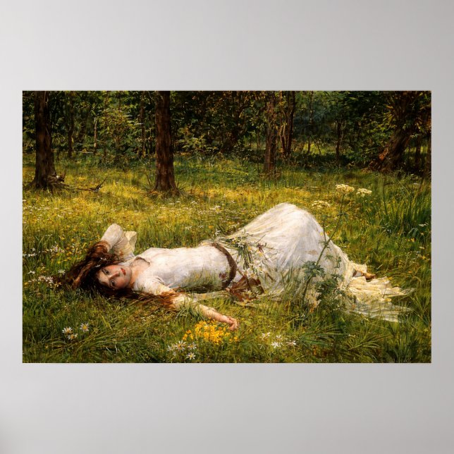 Ophelia av John William Waterhouse Poster (Framsidan)