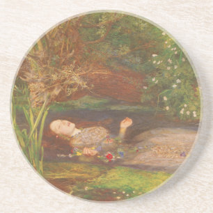 Ophelia av Millais, Vintage viktoriansk finkonst Underlägg Sandsten