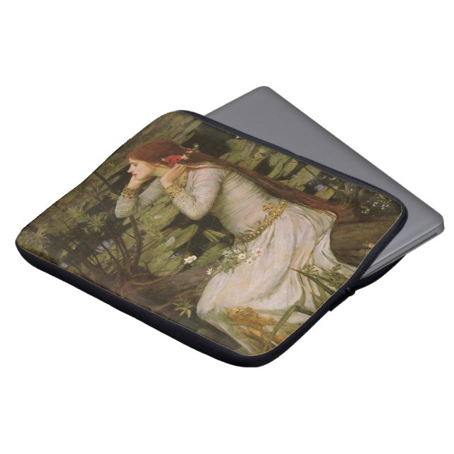 Ophelia av Pond av John William Waterhouse Laptop Sleeve (Framsida topp)