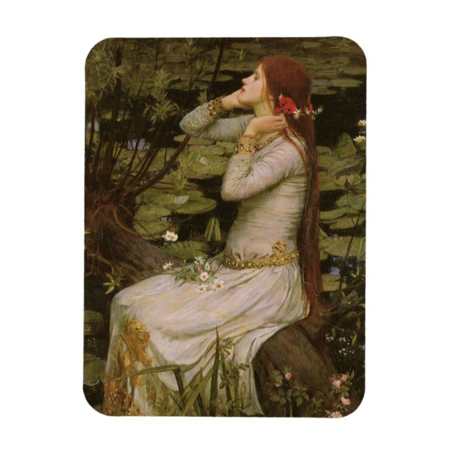 Ophelia av Pond av John William Waterhouse Magnet (Vertikal)