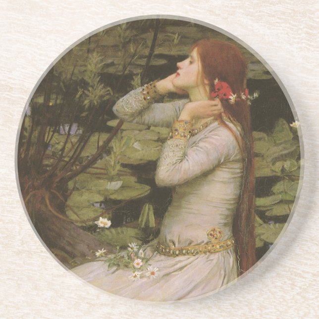 Ophelia av Pond av John William Waterhouse Underlägg Sandsten (Framsidan)