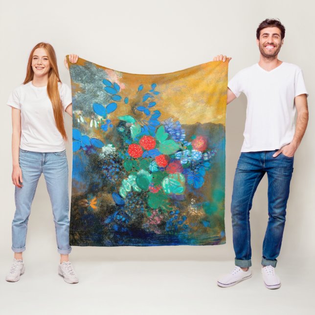 Ophelia bland Blommor, Redon Fleecefilt (På plats)