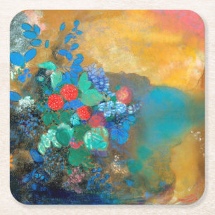 Ophelia bland Blommor, Redon Underlägg Papper Kvadrat