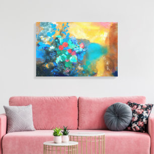 Ophelia bland blommorna Odilon Redon Canvastryck