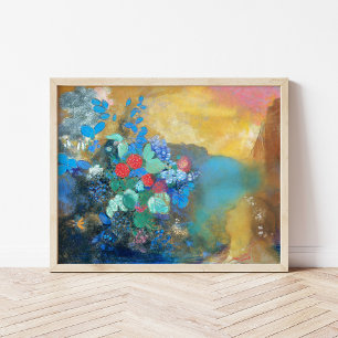 Ophelia bland blommorna Odilon Redon Poster