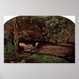 Ophelia by Millais, John Everett (bästa kvalitet) Poster