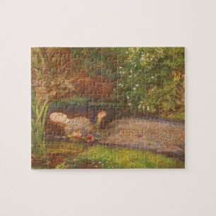 Ophelia by Millais, Vintage Victorian Fine Art Pussel