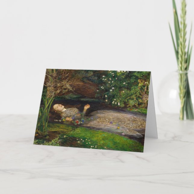 Ophelia, c. 1852 från Herr John Everett Millais Kort (Framsida)