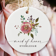 Ophelia Cottagecore Rosa Blommig Brudtärna