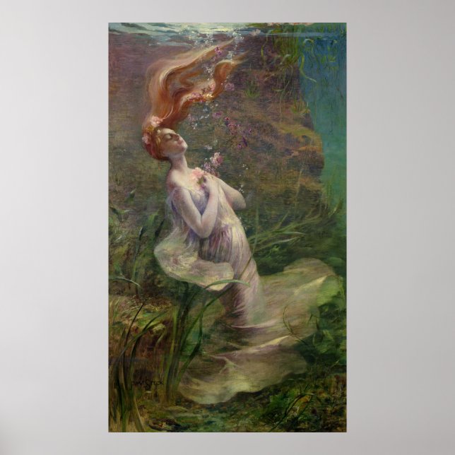 Ophelia Drowning, 1895 Poster (Framsidan)