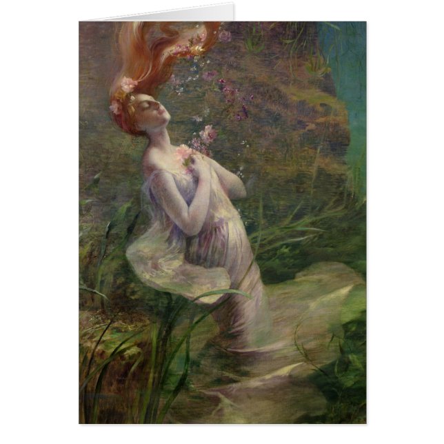 Ophelia drunkning, 1895 hälsningskort (Framsidan)