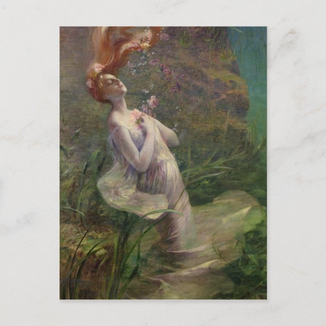 Ophelia drunkning, 1895 vykort (Framsida)