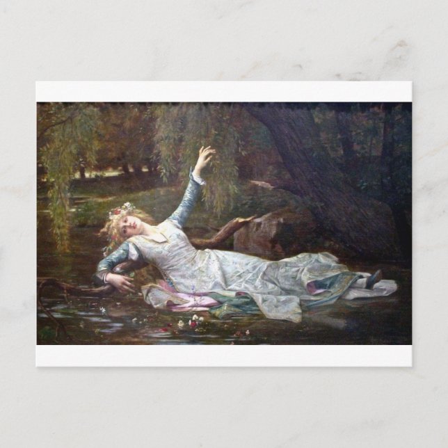 Ophelia, drunkning vykort (Framsida)