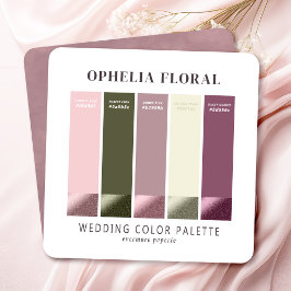 Ophelia Dusty Mauve Bröllop Färg-palettkort Inbjudningar