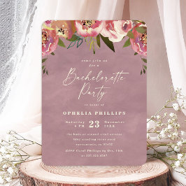 Ophelia Dusty Pink Blommig Sjungmöfest Inbjudningar