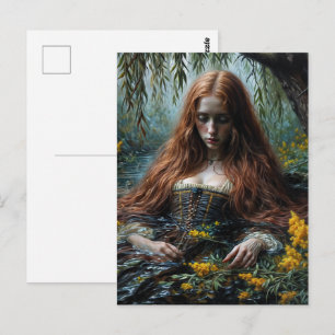 Ophelia Halvt Nedsänkt Originalkonst Vykort