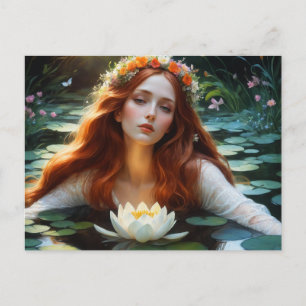 Ophelia i Vatten Lilies Vykort