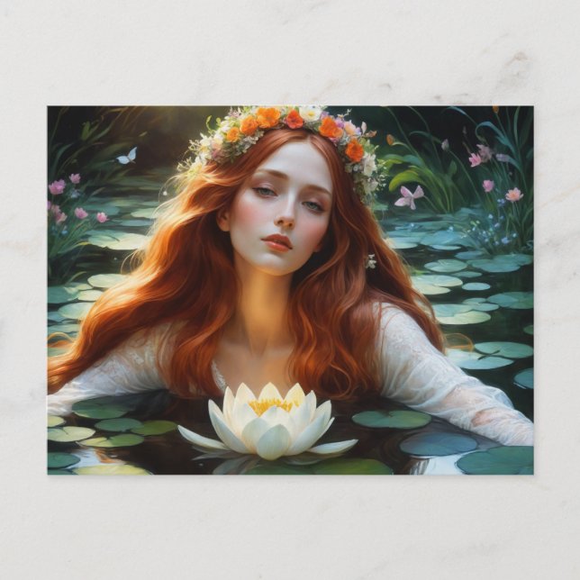 Ophelia i Vatten Lilies Vykort (Framsida)