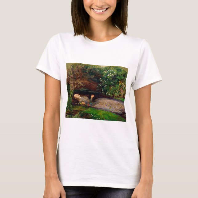 Ophelia, John Everett Millais, 1851-1852 T Shirt (Framsida)