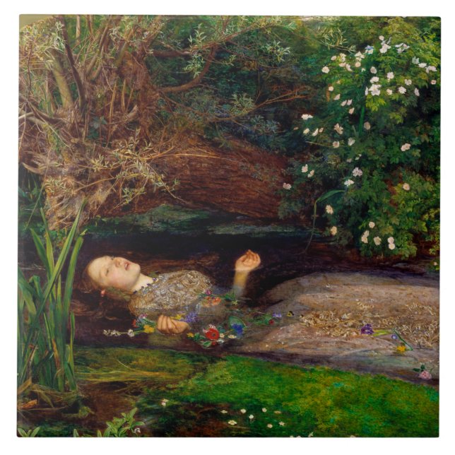 Ophelia, John Everett Millais Kakelplatta (Framsidan)
