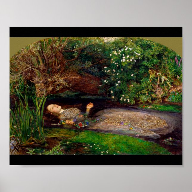 Ophelia, John Everett Millais Poster (Framsidan)